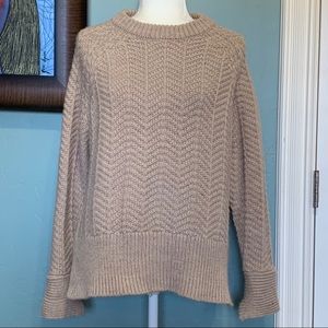 H&M Herringbone Cableknit Wool Sweater Small